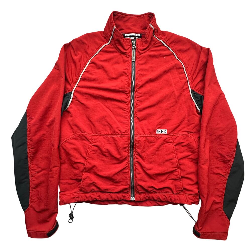 Vintage Ibex Icefall Jacket Mens Large Red Black Schoeller Skifans Wool USA